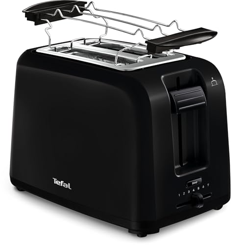 Tefal Vita, Grille-pain 2 fentes, Modèle noir scintillant, 7 niveaux de dorage pour des résultats...