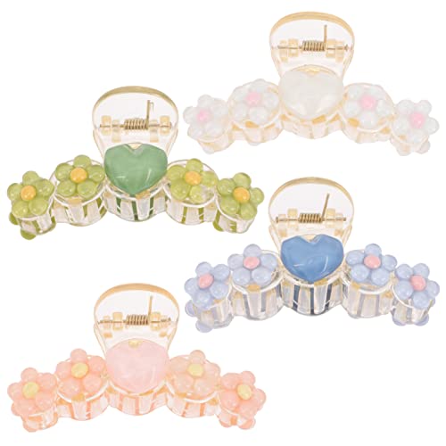 PLAFOPE エレガントな樹脂製フラワーヘアジョークリップ。 なヘアデコレーションクラスプ。お風呂、メイク、旅行に最適。