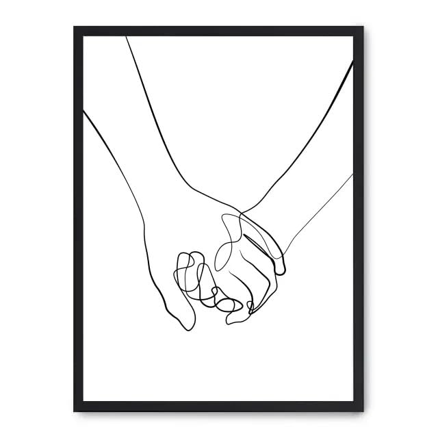 Cuadro hands line art ii pour habiller un mur vide avec élégance moderne