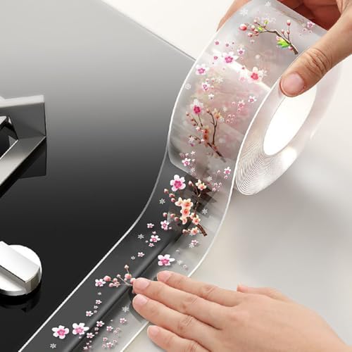 Image of HASTHIP 3M x4.2CM PVC Trim Tape, Self-Adhesive Tape for Kitchen Sink Corner Line Sticking Strip Washable Adhesive Caulk Tape Self Waterproof Repair Tape for Bathtub Bathroom Kitchen Sink Basin