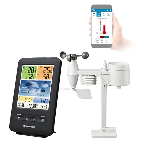 Bresser Wetterstation Funk mit Außensensor WLAN Farb-Wetter Center 5-in-1 mit Außensensor für Temperatur, Luftfeuchtigkeit, Luftdruck, Windmesser und Regenmesser, Schwarz Bresser Wetterstation Funk mit Außensensor WLAN Farb-Wetter Center 5-in-1 mit Außensensor für Temperatur, Luftfeuchtigkeit, Luftdruck, Windmesser und Regenmesser, Schwarz