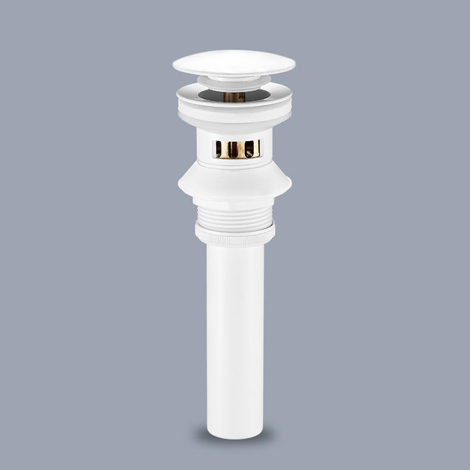 Tapón de Fregadero emergente, desagüe de Lavabo emergente Blanco Click Clack Desagüe de Lavabo desagüe emergente antiolor con Cesta Agujero for tapón de desagüe de Fregadero Blanco