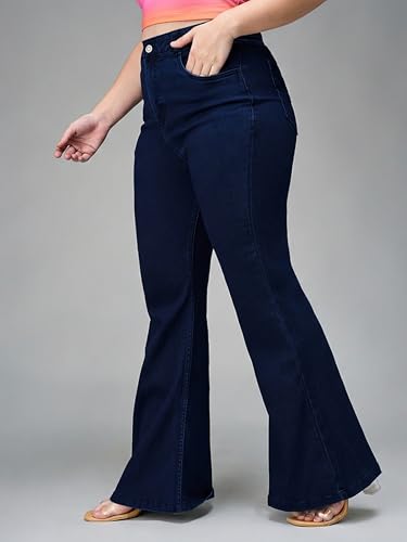Image of Miss Chase A+ Women's Bootcut High Rise Regular Length Stretchable Denim Jeans