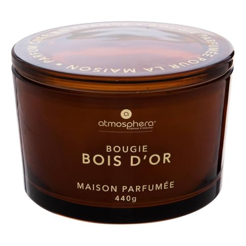 Atmosphera - Bougie parfumée 440 g glowy bois d'or