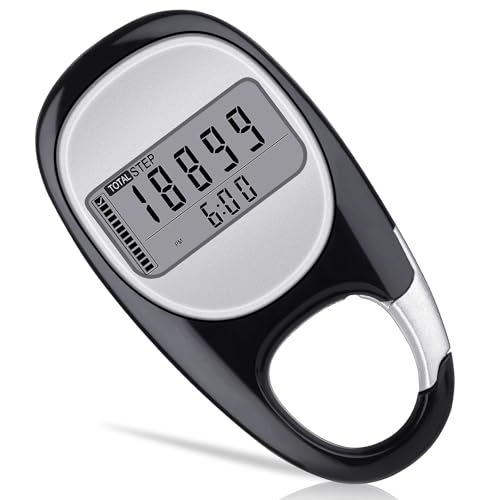 3D Pedometer for Walking Steps and Miles, Portable Step Counter for Walking with Distance/7 Days Memory/Calorie Counter/Daily Target Monitor and Activity Time