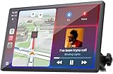 Topexplore Carplay Screen for Car, 9'' Wireless CarPlay & Android Auto- Upgrade Portable Touchscreen with Bluetooth, Mirror Link, Voice Control, Hands-Free Calling,Plug & Play Car Play Screen