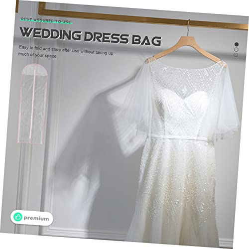 Happyyami Long Garment Bag Cover for Dresses and Bridesmaid Costumes Zippered Storage Bag for Wedding Gowns Easy to Clean Lightweight Compact Design for Travel and Home Use3