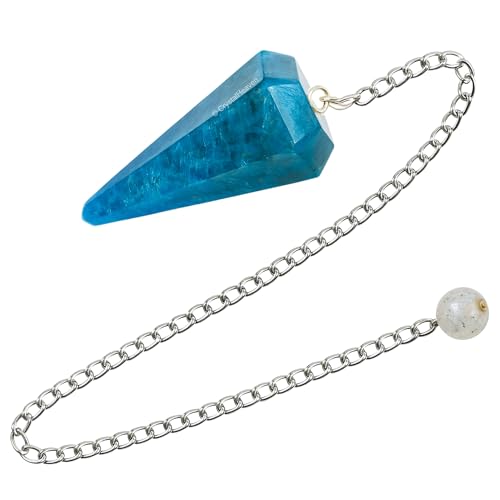 Image of Apatite Pendulum Dowsing Tool - Natural Crystal Pendulum for Spiritual Guidance - Premium Dowser Pendulum for Accurate Divination and Energy Healing - Perfect for Energy Healing and Chakra Balancing - Handcrafted with Precision and Elegance