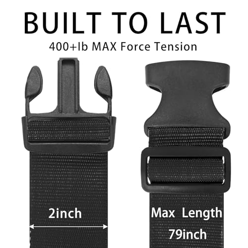 Image of BILIONE 8 Pcs Luggage Straps, 79 inch Long Belts Keep Suitcase Secure While Traveling, TSA Approved Add a Bag Premium Accessory for Travel Bag Closure (8Pcs Black)