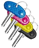 Donvuka 4 Stück Schlüsselkappen Eckig, Schlüsselmarkierung mit 4 Farben, Schlüsseldrehhilfe für Ältere Menschen und Parkinson-patienten