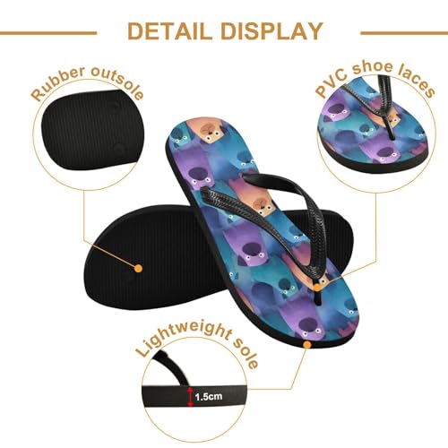 Flip Flop Sandals Watercolor Cute Dog Print for Women Men Beach Outdoor XS3