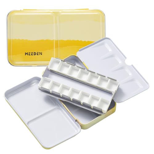 10 Best Portable Watercolor Palettes for On-the-Go Creativity 4 MEEDEN Empty Watercolor Paint Palette with 12 Half Pans