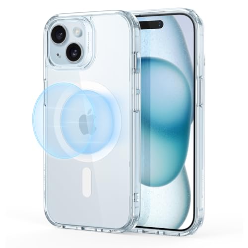 Image of ESR for iPhone 15 Plus Case for MagSafe, Anti-Yellowing, Clear Blue | Ultra Slim, 3X Military-Grade Drop Protection, Magnetic Phone Case, Impact Absorbing, Resists Scratches