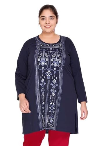 Image of In Love Women's Plus Size Printed Long Tops, Round Neck 3 /4 Sleeve Relaxed Fit Longline T-Shirt Tunic