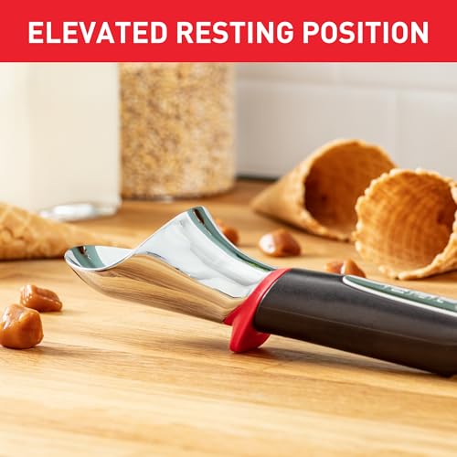 Foto von Tefal Ingenio K20722 Eisportionierer | Ideal zum einfachen Portionieren von Eiscreme | Kunststoff | Schwarz/Rot | Öse zum Aufhängen | Spülmaschinenfest, 25.5 x 4.7 x 5.5 cm