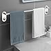 Porte Serviette Salle de Bain Murale Auto-Adhesif sans Percage INOX Barre Porte-Serviettes 40cm Support avec 2 Crochets pour Salle de Bain, Cuisine, Hôtel
