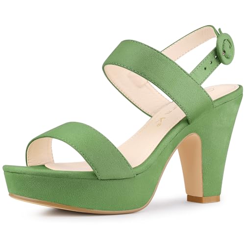 Image of Allegra K Women's Slingback Platform Heels Chunky High Heel Sandals