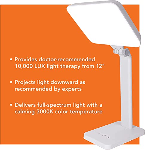 Theralite Aura Bright Light Therapy Lamp - 10,000 Lux Led - Sun Lamp Mood Light To Fight Low Energy And Sunlight Deprivation, White #TOP1
