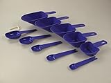 Original Tupperware TUPPERWARE Backen Meßlöffel groß + klein lila Löffel Mehlschaufel Maßgeber 8702