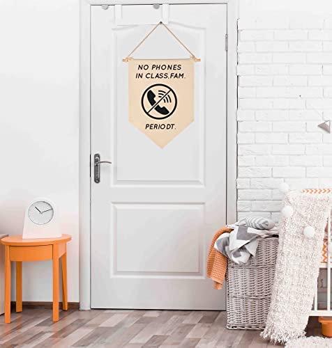 No Phones In Class- Funny Classroom Rules Banner-Teen Teenager-Slang-Middle High School Classroom Decor-Canvas Hanging Pennant Flag Banner Wall Sign Decor-Door Sign #TOP5