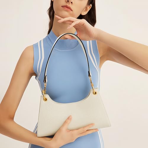 Sangle de sac en cuir véritable blanc LJCZKA pour anse sous le bras