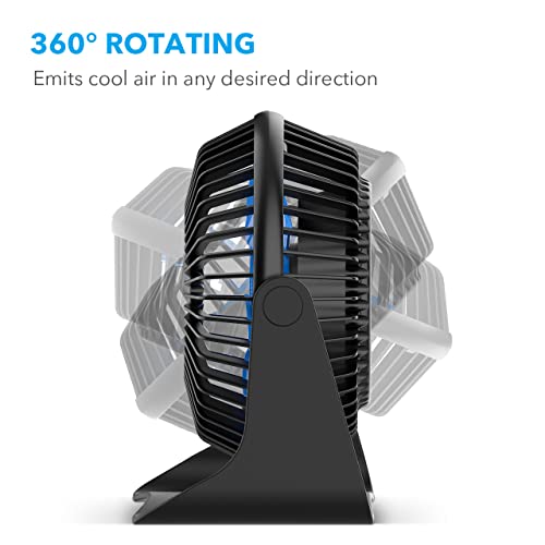 Beskar Usb Small Desk Fan, Portable Fans With 3 Speeds Strong Airflow, Quiet Operation And 360°Rotate, Personal Table Fan For Home,Office, Bedroom - 3.9 Ft Cord #TOP5