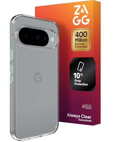 Image of ZAGG Crystal Palace Lite Google Pixel 10 /10 Pro Case - Crystal Clear, Ultra-Slim, 10ft Drop Protection, Graphene Strength, Anti-Yellowing, Wireless Charging Compatible, Clear