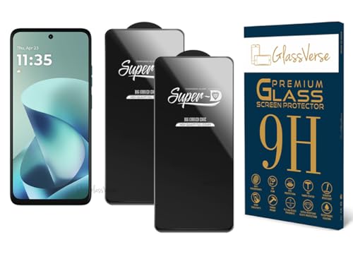 Image of GlassVerse 9H Gorilla Tempered Glass for Motorola G57 Power | HD Clarity Screen Protector, Ultra Strong 9H Protection, Edge to Edge, Case Friendly, Hassle-less Installation Kit Included. (Pack of 2)