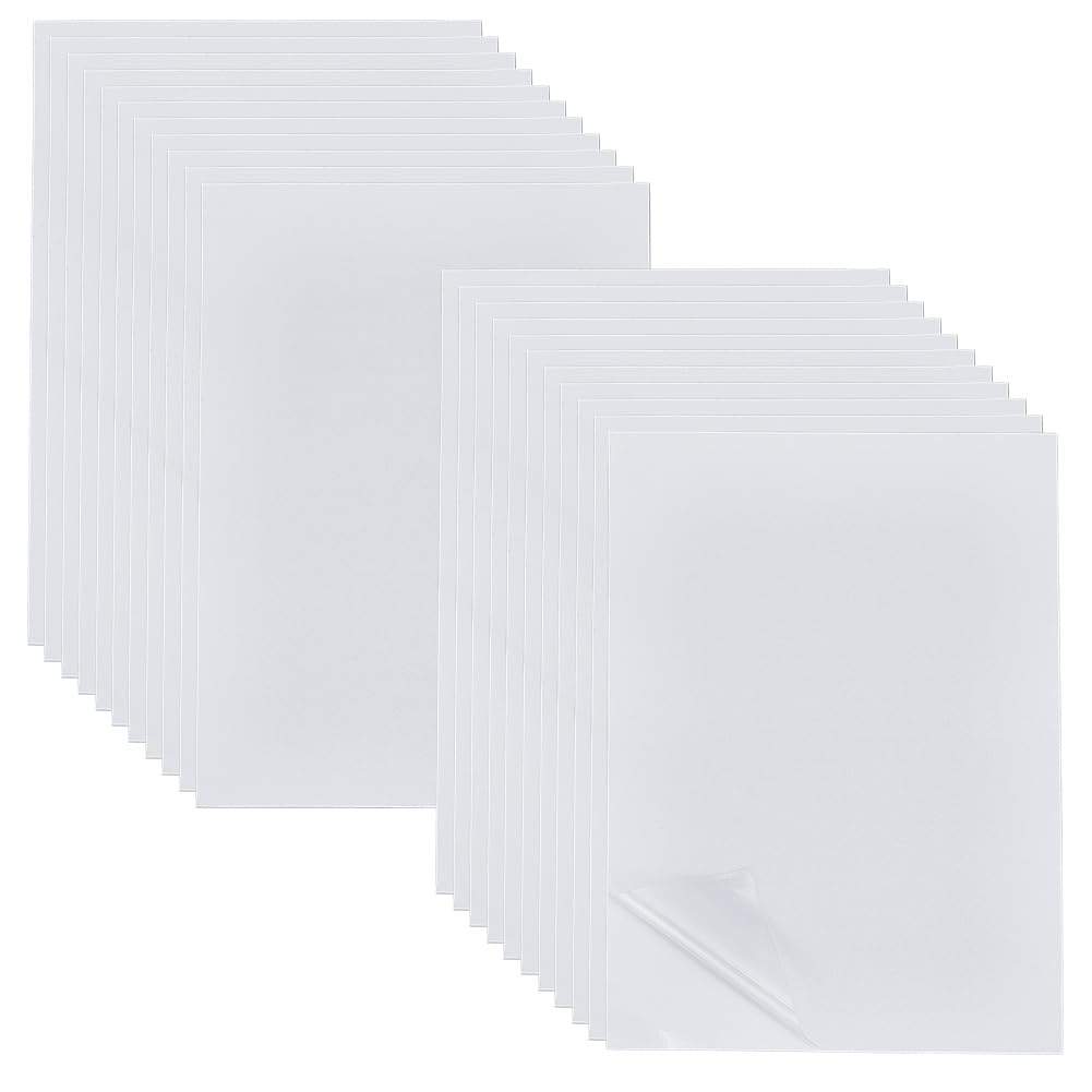 BENECREAT 50 Pcs Self Adhesive Laminating Sheets, 8.4x11.8 Inch/21.3x30cm Waterproof Self Sealing Laminating Sheets for Schedules, Certificates, Artwork, Photos, Leather Texture, A4 Size