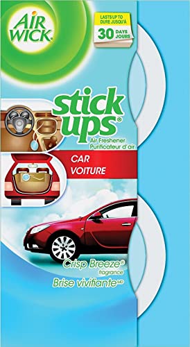 Air Wick Stick Ups Car Air Freshener, Crisp Breeze (Packaging May Vary), 2ct (Pack of 2)