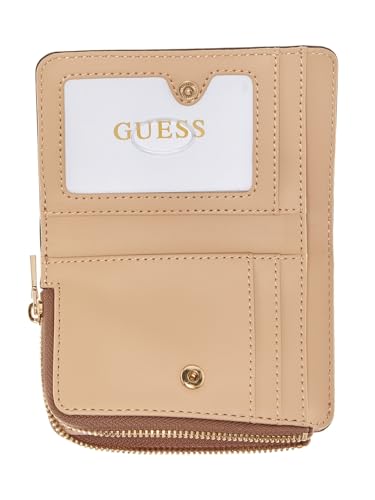 Image of GUESS Yellow Textured Zipper Laurel Zip Around Wallet