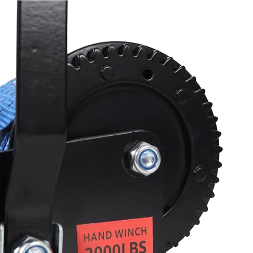 Winche manual 2000LBS con correa azul de 26 pies miniatura 6