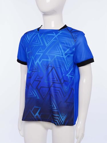 Kids Soccer Sports Top Football Tshirt Boys Short Sleeve Stylish Geometric Printed Basketball Jersey4