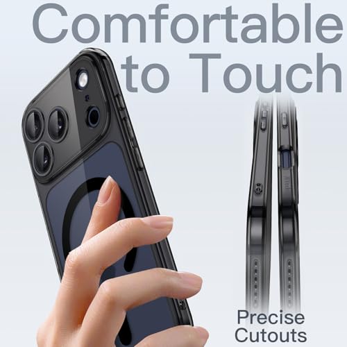 Image of JETech Magnetic Slim Case for iPhone 17 Pro Max 6.9-Inch Compatible with MagSafe, Camera Lens Full Protection, Ultra-Thin Lightweight Clear Minimalist Protective Phone Cover (Black)