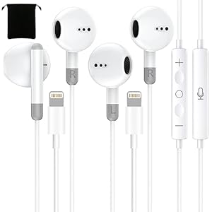 iPhone Earbuds Wired 2 Pack iPhone Headphones Wired Plug and Play iPhone Earphones with Microphone & Volume Control [MFi Certified] Compatible with iPhone 14/13/12/11/X/8/7/Pro/Pro Max