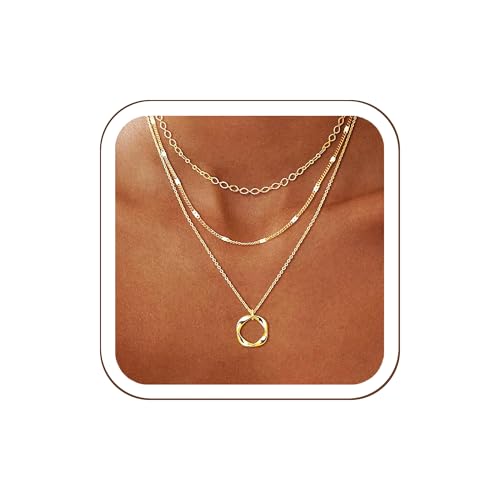 Picuzzy Layered 14K Gold Plated Choker Necklaces for...