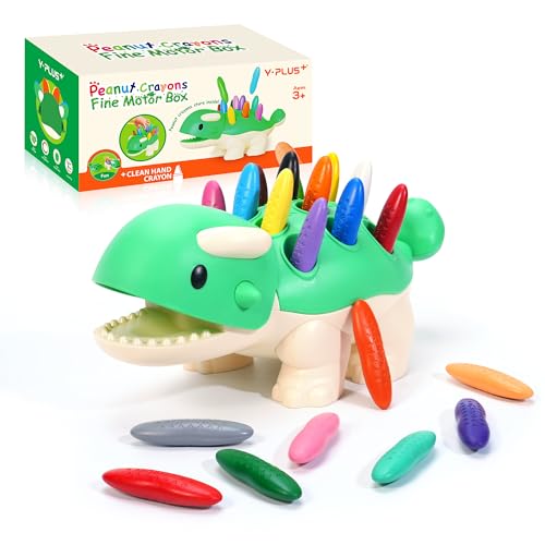 YPLUS Dinosaurier Spielzeug mit Erdnuss Wachsmalstifte, Montessori