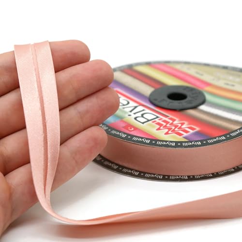 Image of Fold Satin Bias Tape - 99+ Colors - 3 /4 Inches Wide - 27 Yards - Fold Satin Binding Bias Ribbon Fabric Piping Bias Binding Tape for Sewing Clothing DIY (97. Coral) BYS97