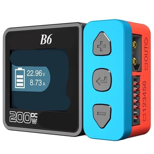 Chargeur de batterie de balance DC 200W pour éviter la surchauffe des batteries avion RC bleu
