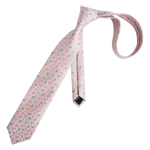 Image of Alizeal Mens 3.15inches Exquisite Floral Tie with Small Flower Printed Pocket Square
