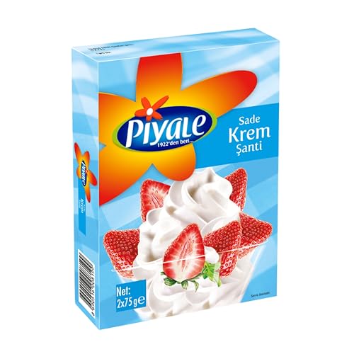 VHD Piyale Whipping Cream Powder 1 Box (2x75 g Sachets) – Whipped Topping Mix, Plain Whipped Cream, Krem Santi, Dessert Topping, Chantilly, Creme Chantily, Whipping Cream for Cake Decorating