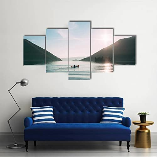 Affiche Poster ARTTOR – Calme, Lac, Kayak – 100x70 Cm – Décoration Murale Moderne
