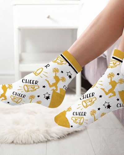 Image of Maiteenly 24 Pairs Ankle Cheer Socks Cheerleading Team Cheerleader Socks for Women Girls Cheer Accessories Gifts