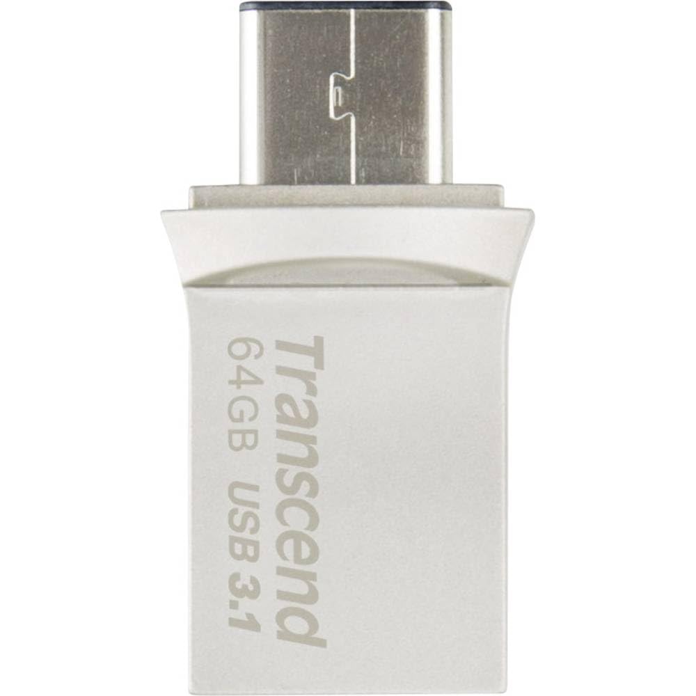 Transcend JetFlash 890 64GB USB Type-C / USB 3.1 Gen 1 Pennetta a Doppio Connettore USB OTG per Android TS64GJF890S