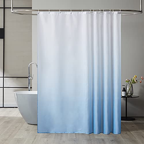 Rideau de douche bleu clair dégradé 200x200 cm lavable en machine Furlinic - 2