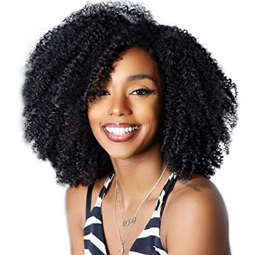 Perruques de cheveux humains afro crépus et bouclés 100 % cheveux humains sans colle Cover