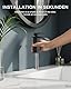FORIOUS Wasserhahn Bad Schwarz,Wasserfall Waschtischarmatur Einhandmischer Armatur Waschbecken mit Auslauf Höhe 110 MM,Wassersparend, Energiesparend