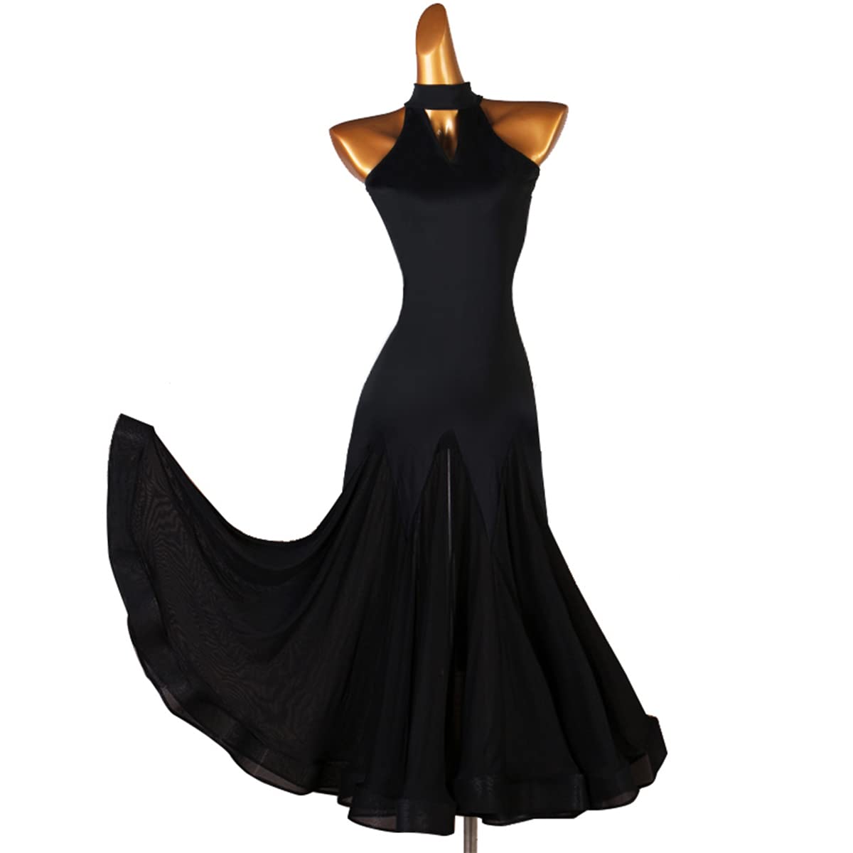 Ballsaal-Wettbewerbstanzkleid für Damen, ärmelloses, modernes Walzer-Tango-Standardkleid, schwarzes Sommerkleid Ballsaal Leistung Tanzkleider Geschenke für Frauen