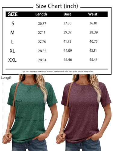 Automet Womens Tops Short Sleeve T Shirts 2024 Trendy Dressy Casual Cute Trendy Tops Loose Fit Tunic Shirts Basic Tee Summer Outfits Clothes Fashion Rose Taupe L thumb #5