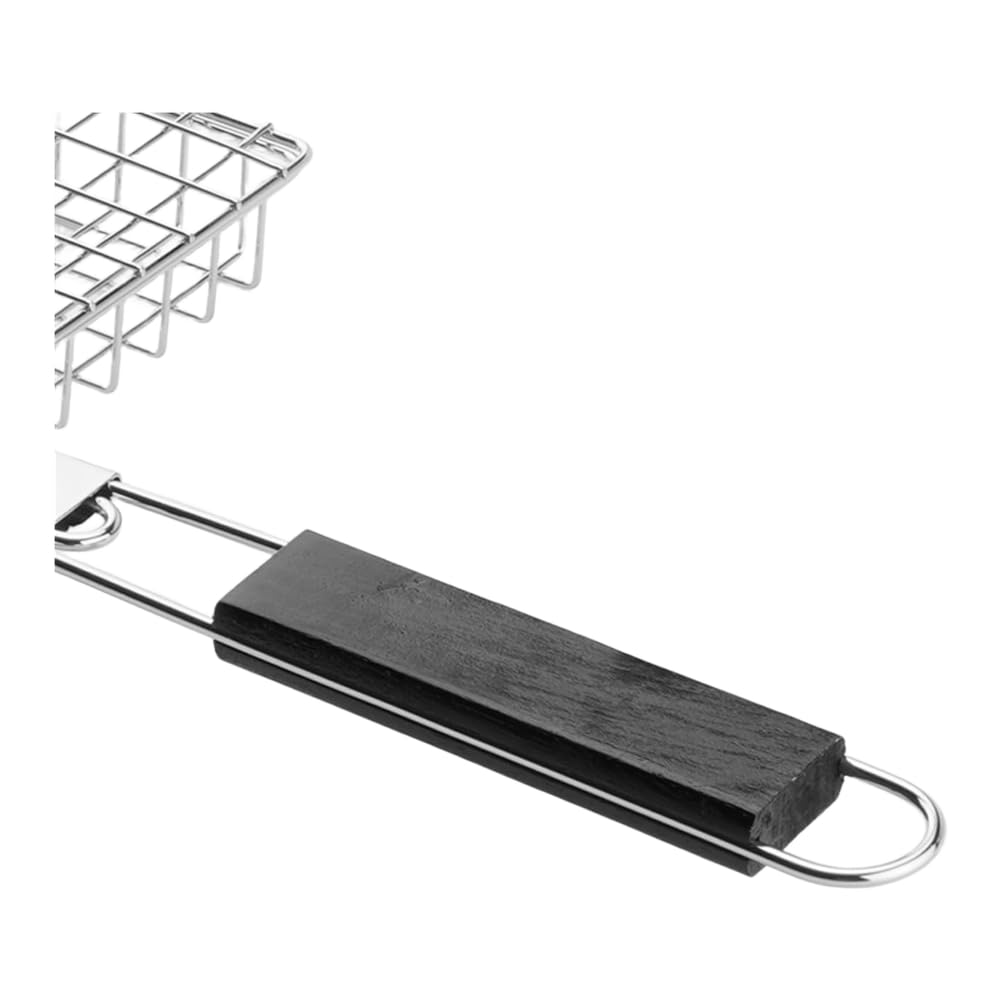 Griglia pieghevole per barbecue, in acciaio al carbonio, per pollo, pesce e frutti di mare, griglia con passanti reced, anche per distribuire il calore, perfetto per cucinare all'aperto